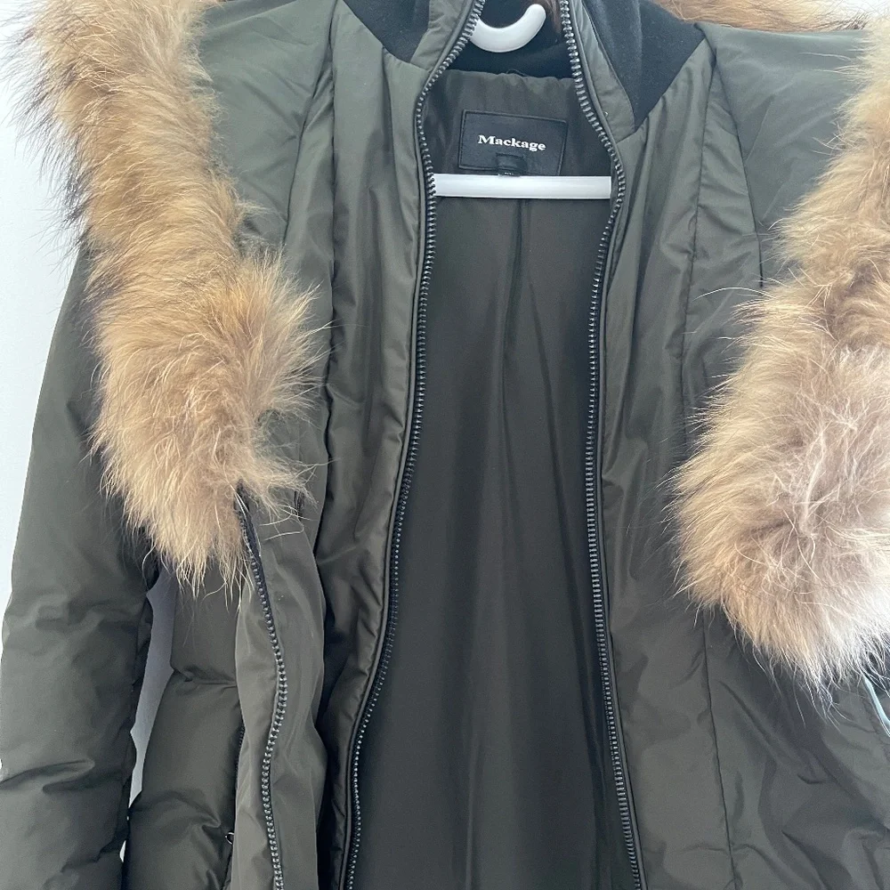 Mackage olive green down filled parka - Picture 4 of 5